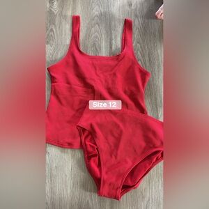 Vintage Swimwear red Tankini Set